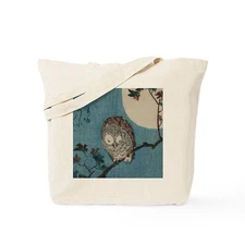 CafePress Owl On A Tree Limb; Vintage Japanese Art Tote Bag (1676604529)