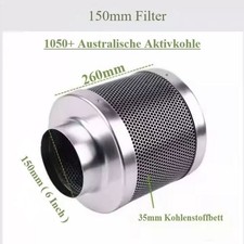 Aktivkohlefilter Carbon 150mm Grow Geruch Abluft Filter Aktiv Kohle Luft 480m³/h