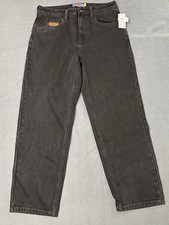 Empyre Loose Fit Embroidered Black Denim Skate Pants 30x28