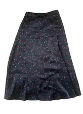 90s Whimsigoth Dark Romantic Maxi Skirt Size 9 Flowy Vamp Fairy Grunge Black Red