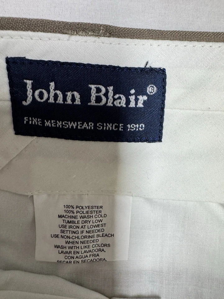 John Blair Polyester Pants Men’s 38x26  Light Brown - Image 3 of 4