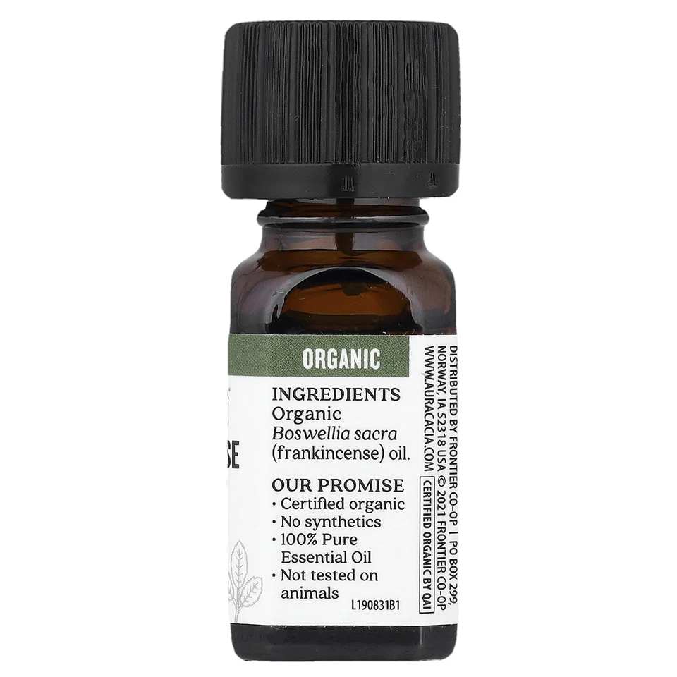 Aceite esencial puro, incienso orgánico, 0,25 fl oz (7,4 ml) Foto 2 de 3