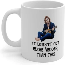 Eddie Vedder Collage Coffee Mug 11oz – White Ceramic Pearl Jam Classic Cup