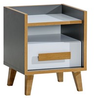 Nachtkonsole Nachtschrank Nachttisch 47Cm Eiche Riviera Anthrazit Weiß 92407908