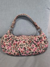 Nicole Lee Collection Tan Pink Red Green Beaded Floral Shoulderbag Purse