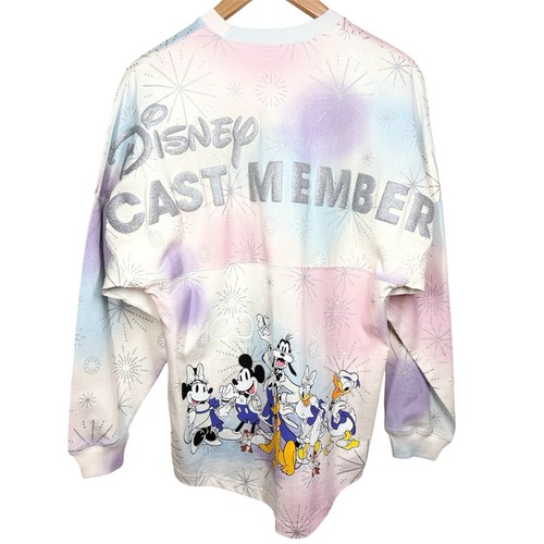 Disney Spirit Jersey Womens XS 100 Cast Member Pastel Tie-Dye Mickey Oversized
