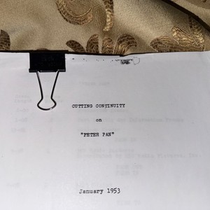 Walt Disney PETER PAN Cutting Continuity Movie Script from 1953 AS IS