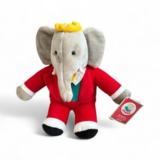 Vintage Barbar the Elephant plush animal by Gund for Macy's 1988 14"  Lovey Red
