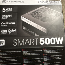 Thermaltake Smart Series 500W ATX Power Supply Ultra Quiet 120mm Fan 80 Plus