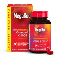 MegaRed Omega-3 Krill Oil 350mg, 130 Count - No Fishy Aftertaste, Astaxanthin