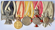 Medals Group Five GENUINE Imperial German / Prussia Medals 1914-18 War as worn
