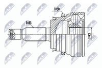 NTY NPZ-MS-064 Gelenksatz, Antriebswelle Hinten FüR Mitsubishi