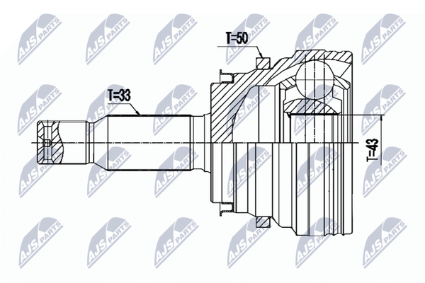 NTY NPZ-MS-064 Gelenksatz, Antriebswelle Hinten FüR Mitsubishi-image