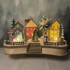 Kurt S. Adler 7" Battery Operated Musical LED Motion Village House SMALL REPAIR