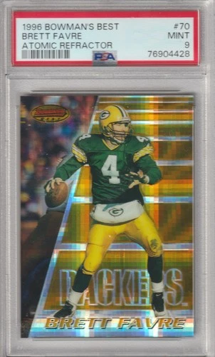 1996 BRETT FAVRE BOWMAN'S BEST BASE ATOMIC REFRACTOR #70 PACKERS PSA 9 MINT