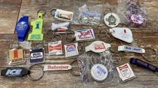 Lot Of 18 Vintage Promo Budweiser Keychains Ski Team Bud Light Michelob