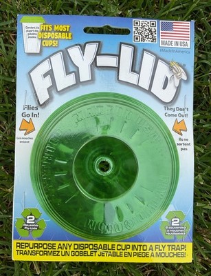 Billy-Bob Pack of 2 Fly Trap Lids Fits Most Disposable Cups  - NEW