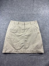 VTG J Crew Women's 6 Chino Cotton Mini Skirt Beige Stretch Academia 90s Preppy