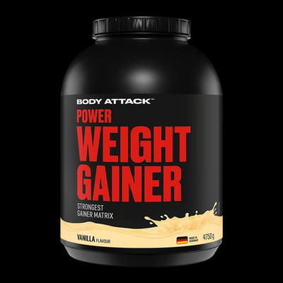 2mal Body Attack Power Weight Gainer Muskelaufbau-Pulver Vanille 4750 g