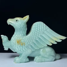 Hand carved natural crystal quartz mineral specimen, griffin, exquisite, gift