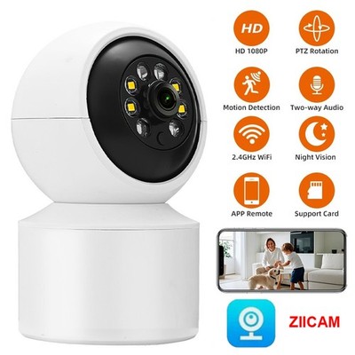 1080P WLAN IP Kamera Innen 360° PTZ WiFi Überwachungskamera App Bewegungsmelder