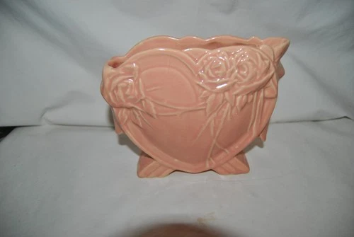 Mccoy Peach Coral Heart Vase