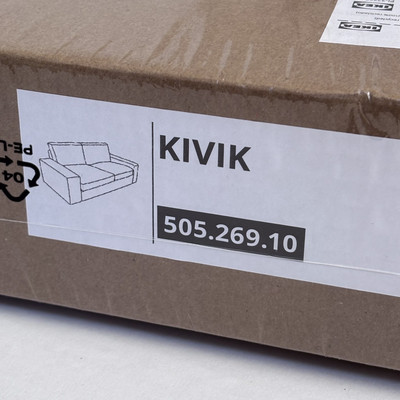 Ikea KIVIK 2 Seat Sofa Cover ( CHECK SIZE ) Grey Polyester 505.269