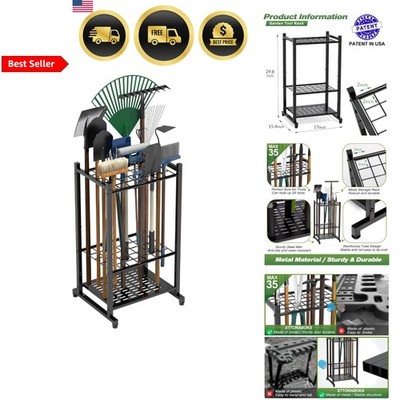 Garden Tool Organizer Yard Rack for Garage Storage Up to 35 Tools