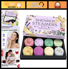 Aromatherapy Shower Steamers Gift Set - 8 Pcs Relaxation Spa Gifts for Women, Mo