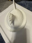 “Hen On Her Nest” VTG Milk Glass Candy Dish 2 Piece Covered Dish/Beaded Edge