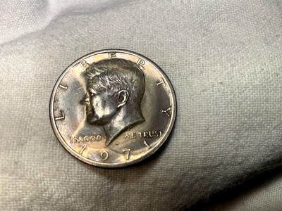 1971-D  Kennedy Half Dollar Grease Tone Marks Beautiful Coin As Shown $7.99 F.S.
