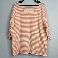Talbots Shirt Bundle Womens 2X 3PC Orange Brown Pink Striped Casual Coastal Norm