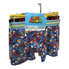 Super Mario Bros Boys Athletic Boxer Briefs 3 Pack Size 8 New Fun Underwear