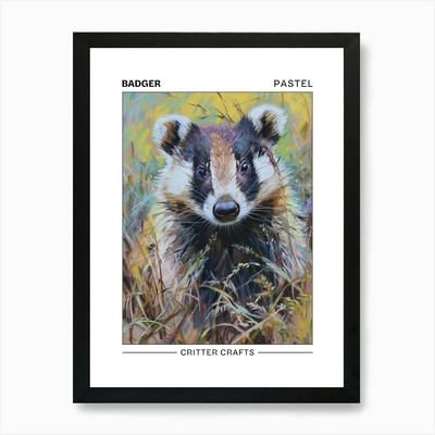 Dachs Pastell Aquarell 4 Poster Gerahmt Wandbild Poster Leinwanddruck Bild