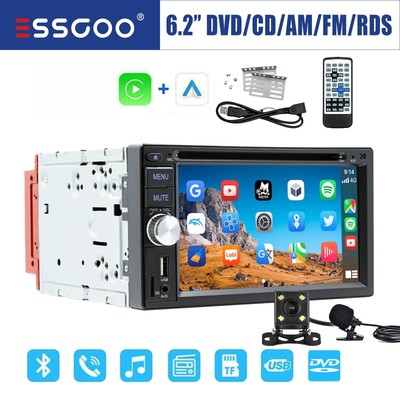 2 DIN Autoradio Carplay Android Auto Mit DVD/CD FM AM RDS USB Bluetooth MIK +Kam