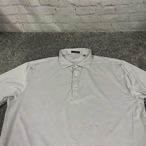 Turtleson Blue Bell Country Club Shirt Men Gray White Striped Polo Golf XL - Picture 2 of 12