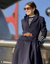 ZARA GIACCA BLAZER SARTORIALE DONNA NUOVO MISTO LANA BLU NAVY Taglia S 2336/408