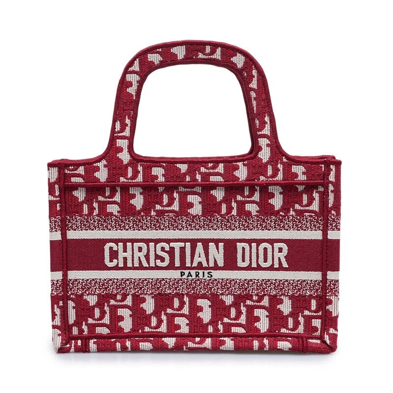 Christian Dior Mini Tote Bag a Libro Obliquo Rosso