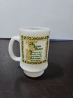 Vintage Irish Toast White Milk Glass Coffee Tea Cocoa Mug Cup Cheers