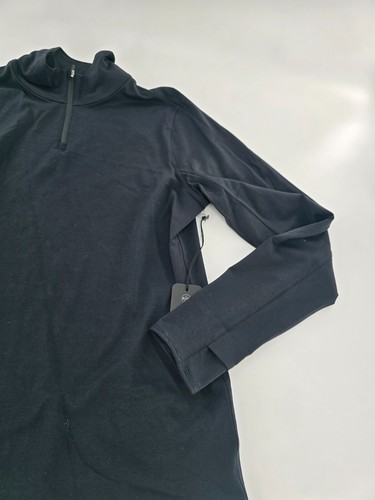 Allbirds Men's Medium M Natural Run Mid Layer Quarter Zip Wool Blend Shirt Black - Picture 2 of 7