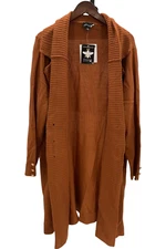 Antthony Women's Sweater Knit Coat Orange