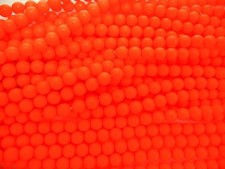 Czech Round Glass Imitation loose Pearls, Bright Orange neon nacre pearl color