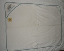 Harley Davidson Baby Hooded Blanket, 30" x 36", White  Blue, Brand New