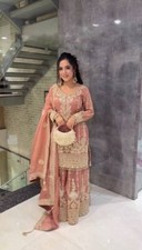 Peach salwar kameez readymade wedding Sharara suit Eid salwar suit wedding dress