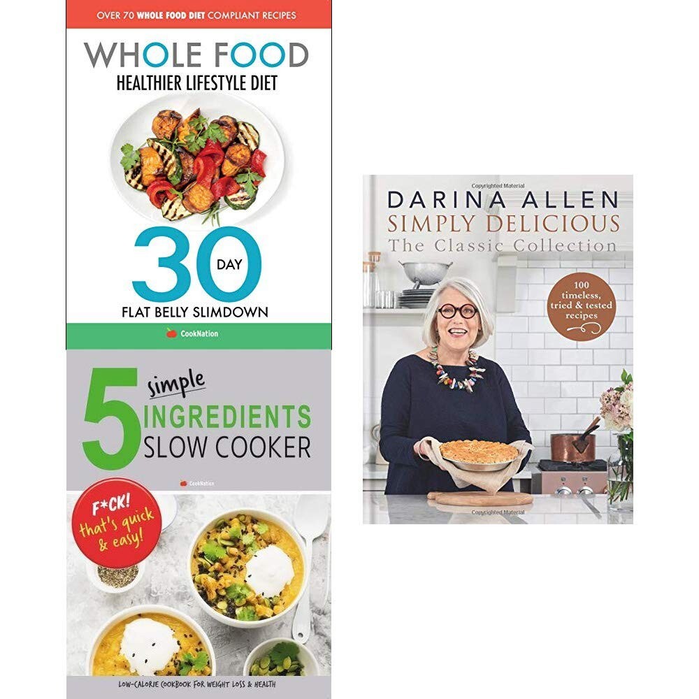 Simply delicious darina allen ,whole food diet,5 simple ingredients 5 Books Set