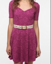 Pins and Needles Pink Lace Dress Size M Urban Outfitters Lined Sheer Back