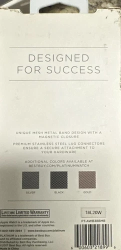 Platinum Magnetic Stainless Steel Mesh Band for Apple Watch 38mm, 40mm, 41mm 1-9 - Picture 7 of 8