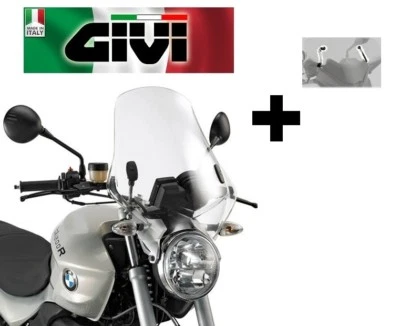 Pare-Brise Léger Anti-Rayures Transparent Complet BMW R 1200 R 2006-2010 GIVI - Photo 1/4