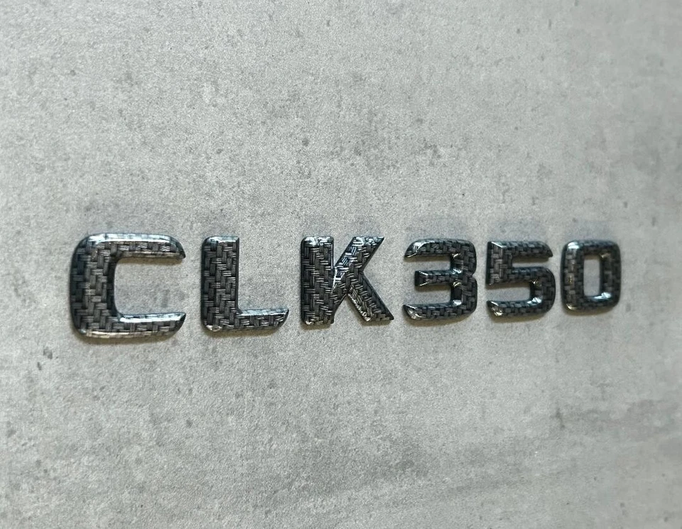 Mercedes-Benz W209 CLK350 Carbon Fiber Effect Rear Trunk Emblem Pair OEM Star - Image 4 of 4