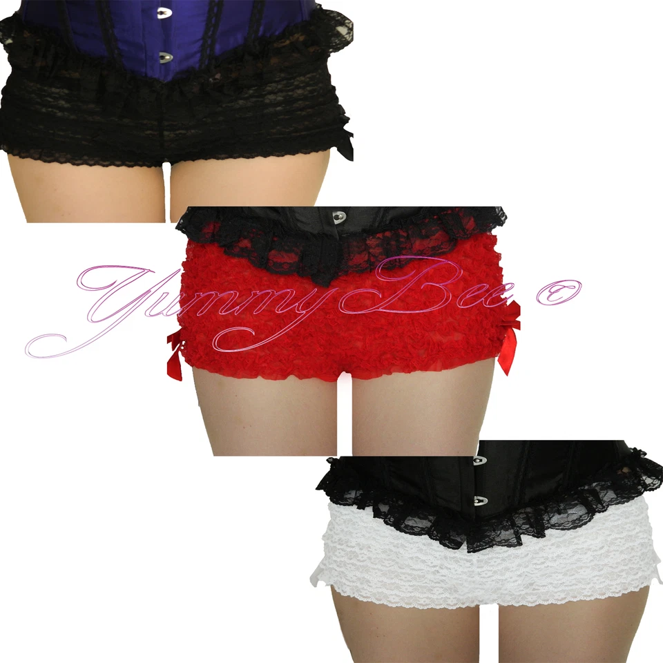 Frilly Knickers Lace Ruffle Shorts Burlesque Bloomers Plus Size 6–26 Sissy Pants - Image 2 of 4